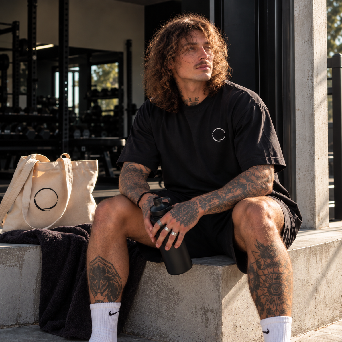 Prime Regen Oversized Organic Tee — Black